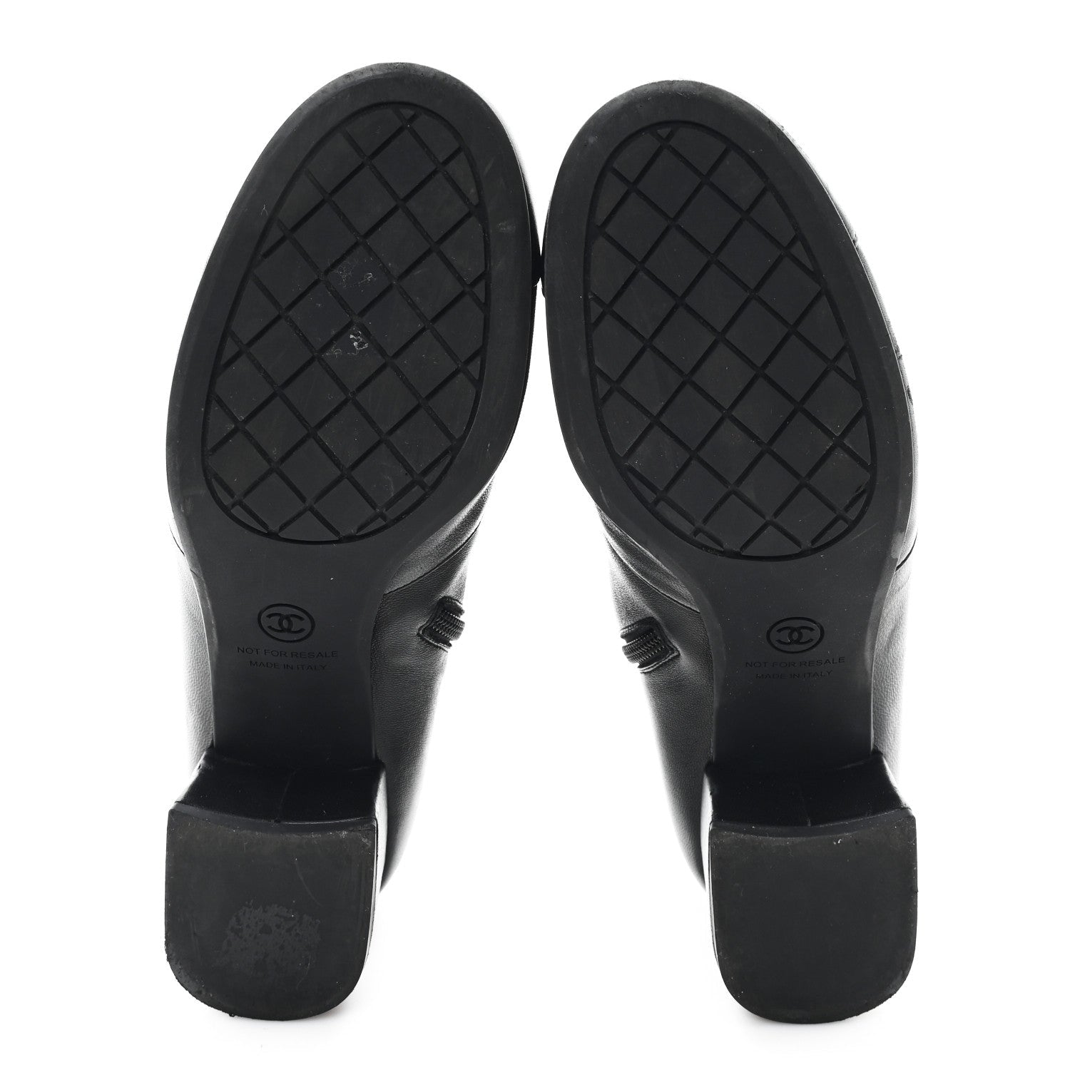 Chanel Stretch Lambskin Cap Toe CC Short Boots 39 Black