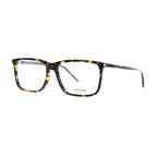 Saint Laurent Eyeglasses Square Full Rim, Havana Frame and Clear Demo Lenses Lens SL454005