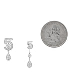 Chanel 18K White Gold Diamond No 5 Transformable Earrings