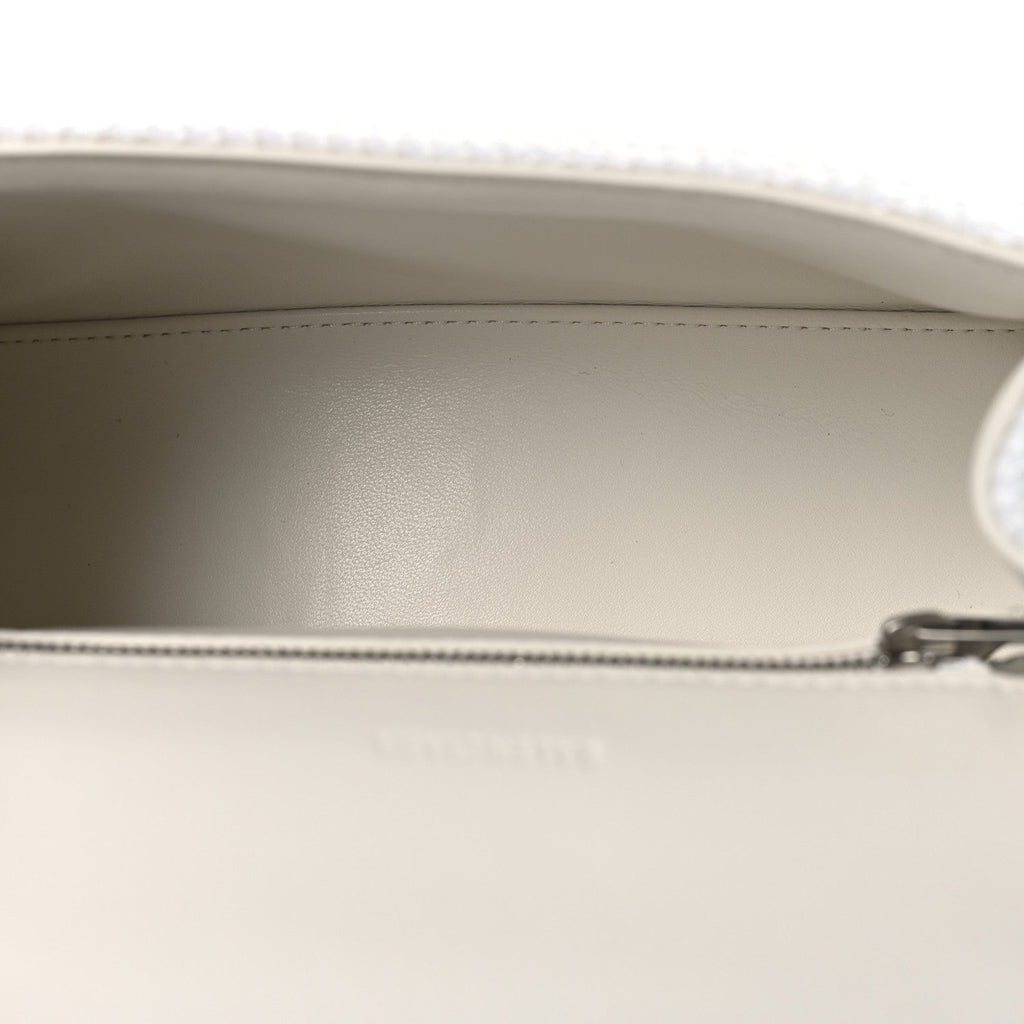 Balenciaga Faux Calfskin Fabric Glow In The Dark Small Sneakerhead Top Handle Bag White Orange