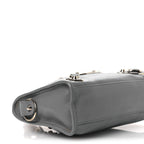 Balenciaga Chevre Silver Metallic Edge Hardware Mini City Bleu Acier