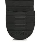 Chanel Shiny Lambskin Quilted Lace Up Combat Boots 37 Black