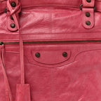Balenciaga Agneau Classic Hardware Briefcase Tote Pivoine