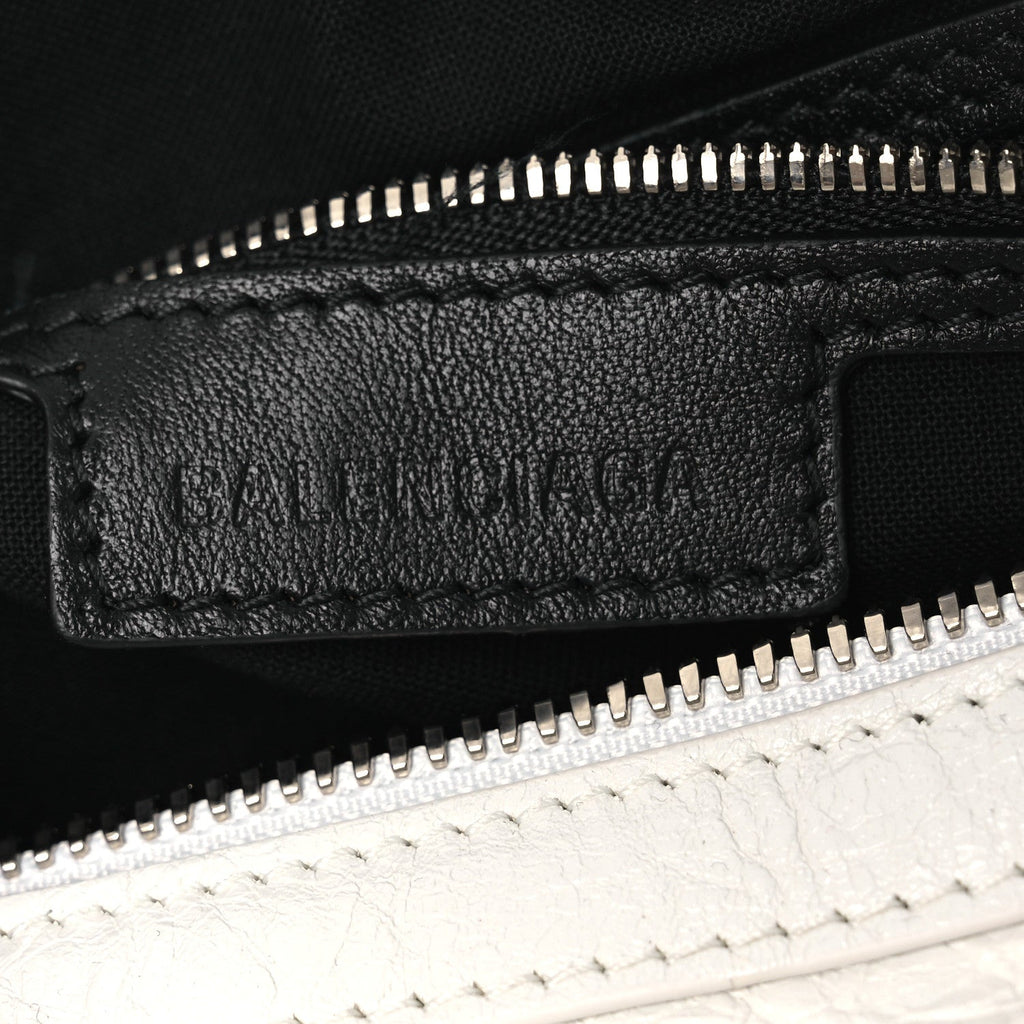 Balenciaga Agneau Arena Mini Le Cagole Duffle Crossbody Bag Optic White