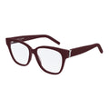 Saint Laurent Eyeglasses Square Full Rim, Burgundy Frame and Clear Demo Lens Lens SLM33006