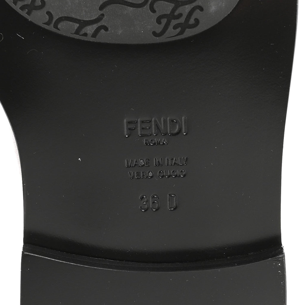 Fendi Vitello Karligraphy Embossed Tall Riding Boots 36 Black