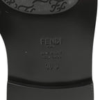 Fendi Vitello Karligraphy Embossed Tall Riding Boots 36 Black