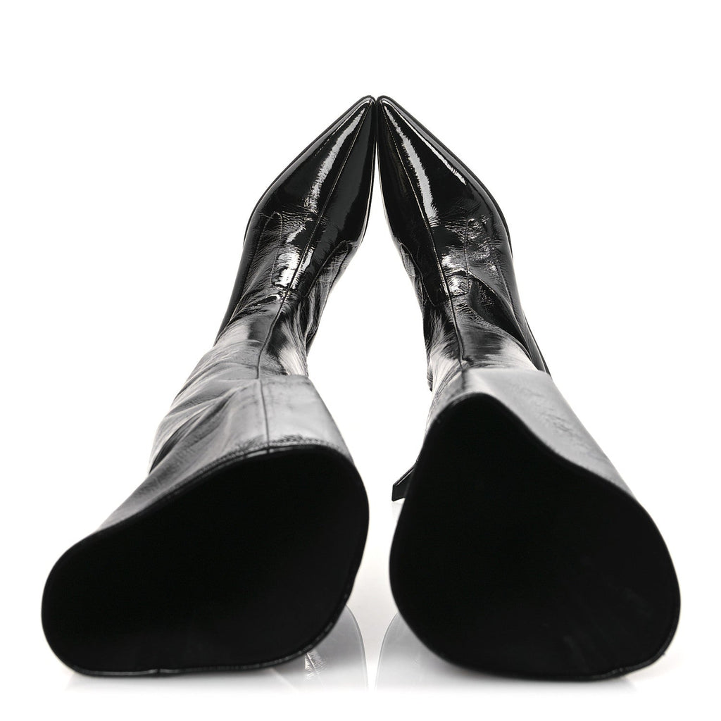 Miu Miu Nappa Stretch Knee High Heel Boot 36.5 Black