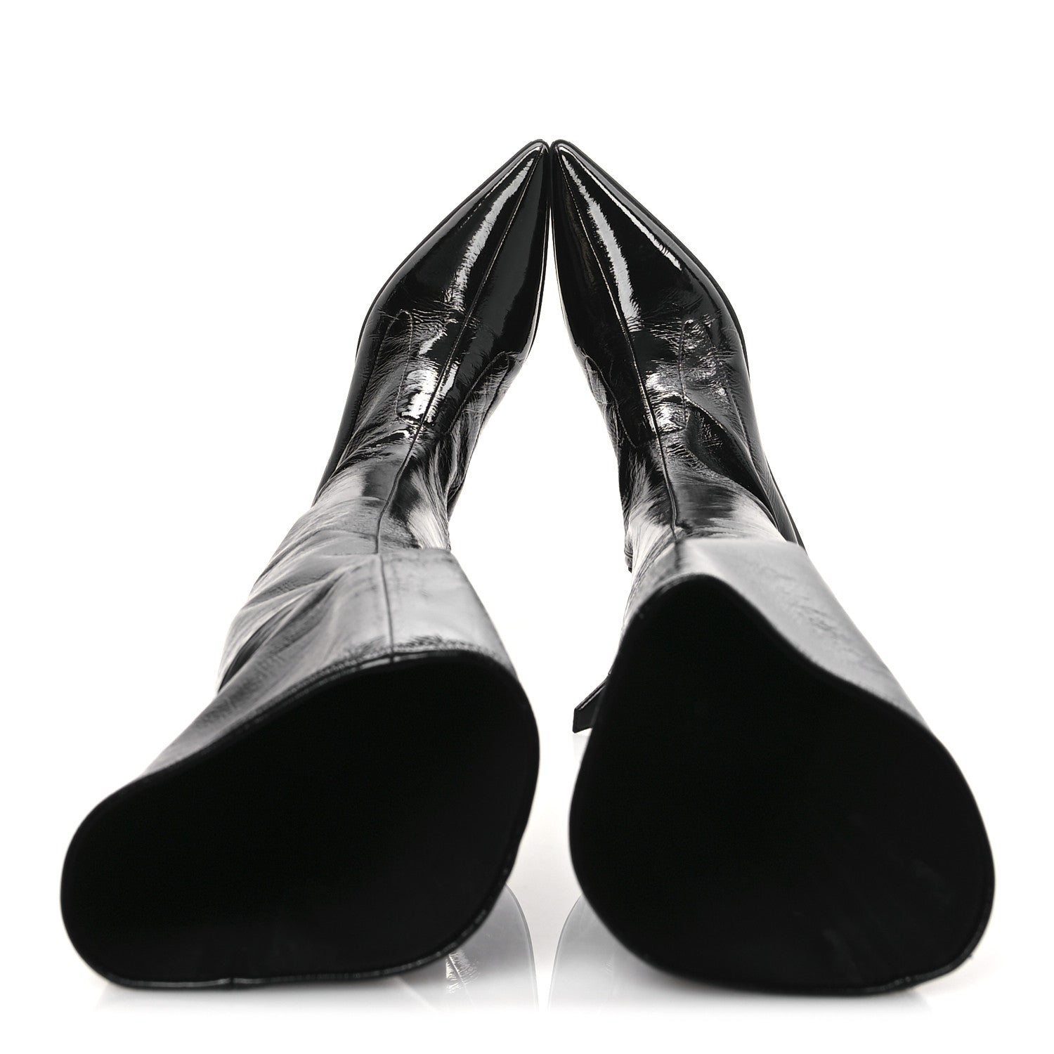 Miu Miu Nappa Stretch Knee High Heel Boot 36.5 Black
