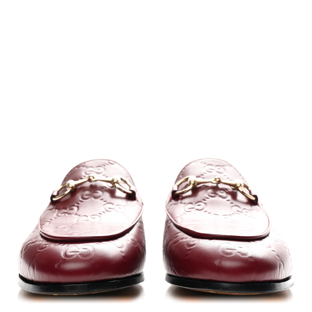 Gucci Betis Glamour Calfskin Guccissima Womens Jordaan Loafers 37.5 Rosso Ancora