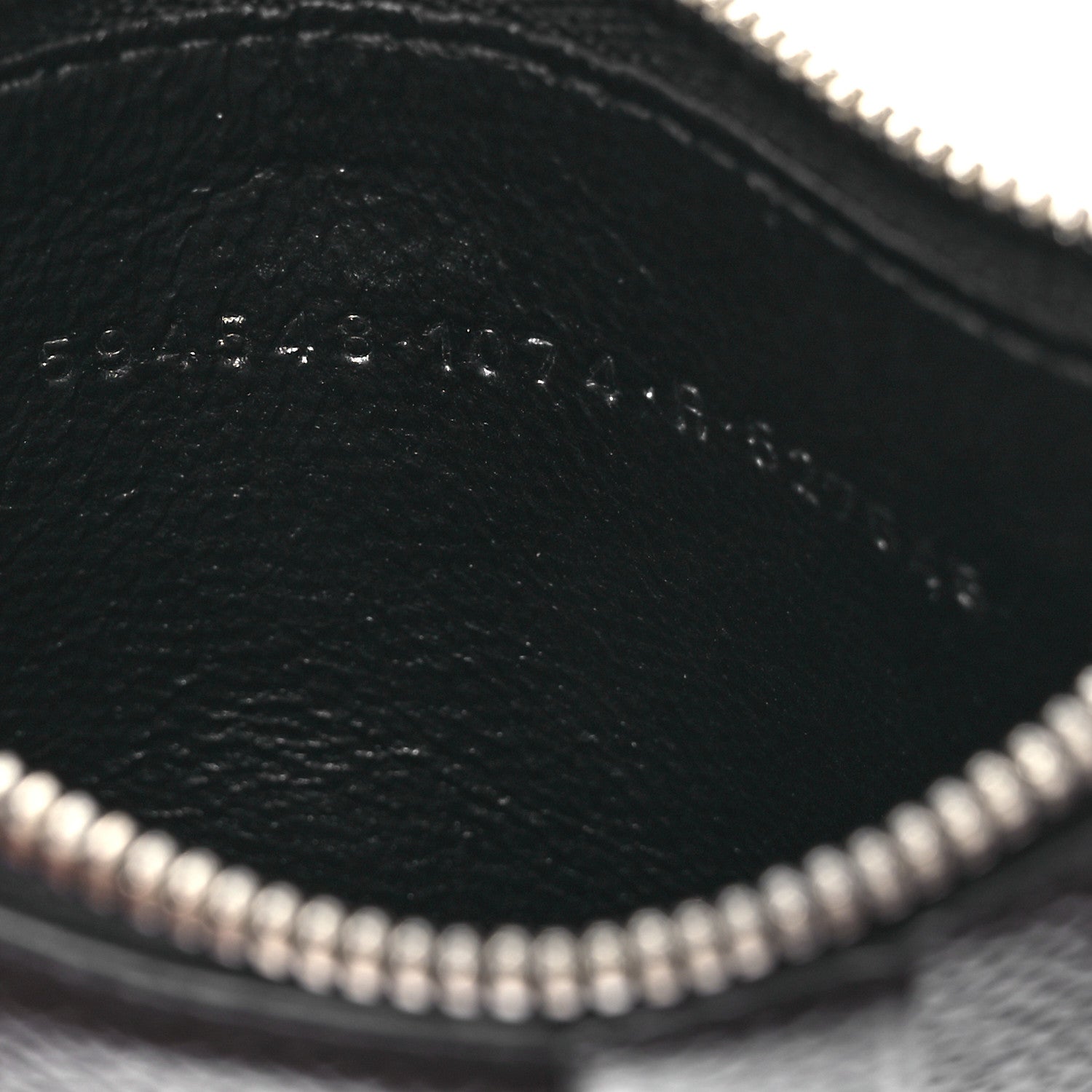 Balenciaga Grained Calfskin Miami Logo Cash Coin Card Holder On Keychain Black