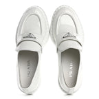Prada Vernice Triangle 50mm Loafers 39.5 White