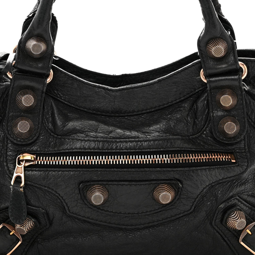 Balenciaga Agneau Giant 21 Rose Gold Hardware City Black