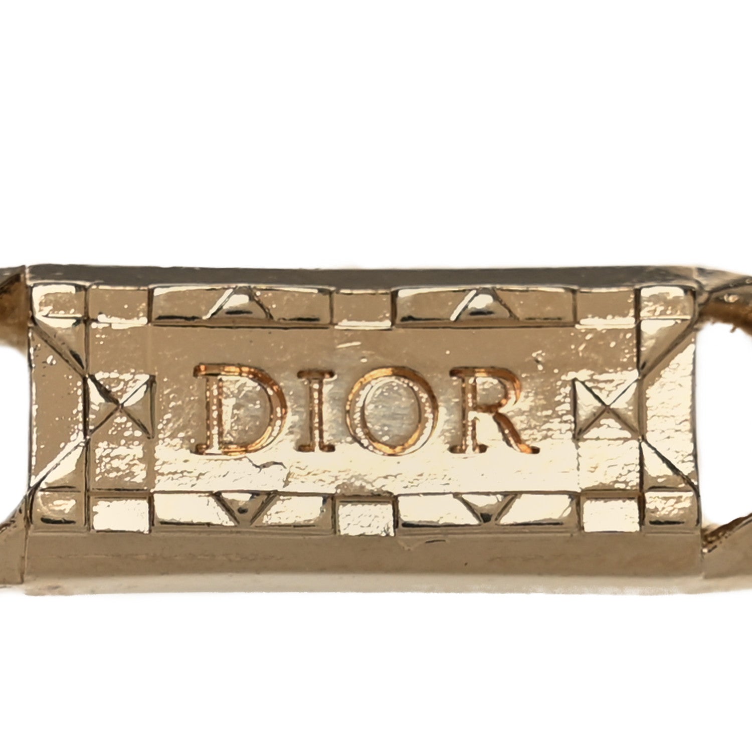 Christian Dior Metal Cannage Chain Link Necklace Gold Silver