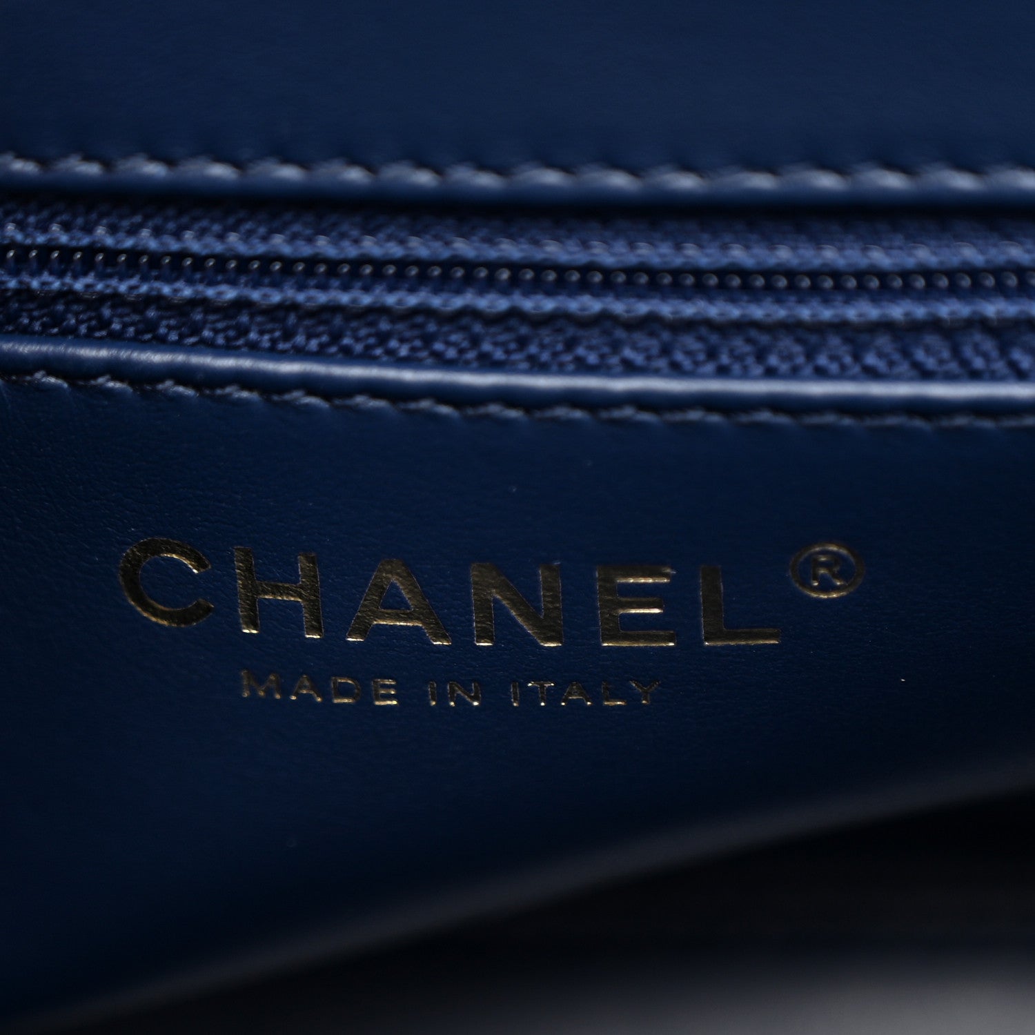 Chanel Shiny Aged Calfskin Quilted Nano Kelly Shopper Dark Blue