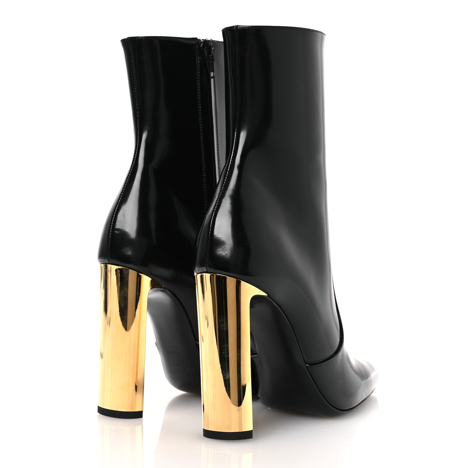 Saint Laurent Vitello Marilyn Auteuil 105 Ankle Zip Boots 37.5 Black