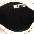 Balenciaga Agneau Arena Graffiti Le Cagole Shoulder Bag XS White Black