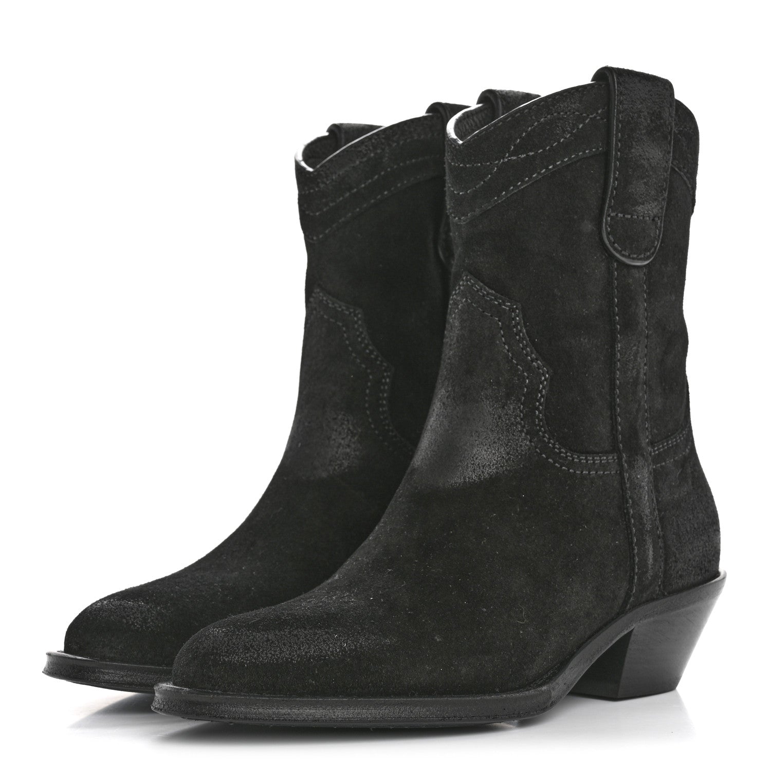 Saint Laurent Suede Eastwood Western Boots 35 Black