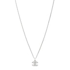 Chanel Crystal Timeless CC Necklace Silver