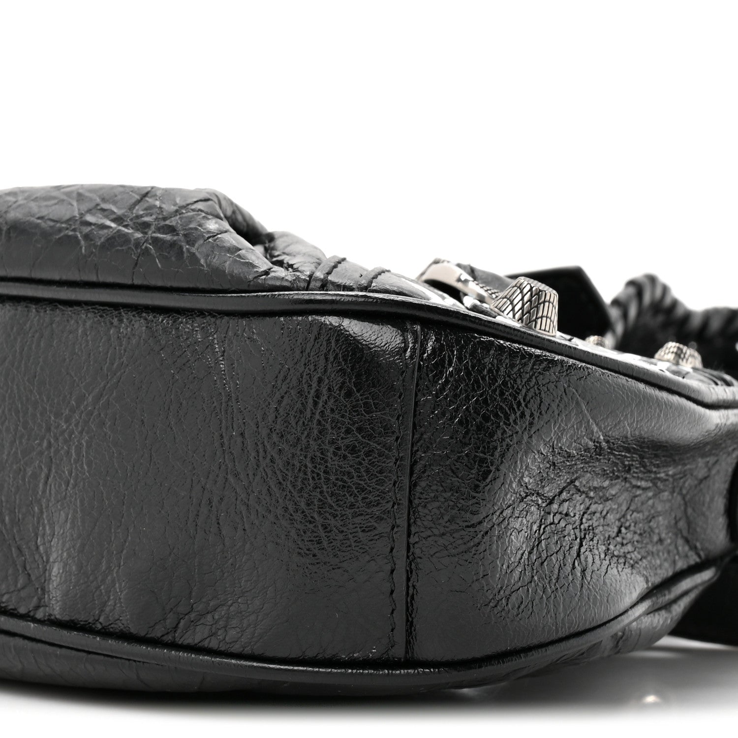 Balenciaga Agneau Arena Lunar New Year Graffiti Logo Le Cagole Shoulder Bag XS Black