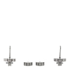 Balenciaga Metal Zip Up Earrings Silver