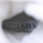 Prada Spazzolato Rois Nylon Shearling Metal Triangle Logo Monolith Pouch Pocket 55mm Boots 35.5 White