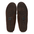 Gucci Suede GG Buckle Driver Loafers 38.5 Brown