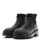 Gucci Calfskin Nappa Matelasse Frances Chelsea Boots 39 Black