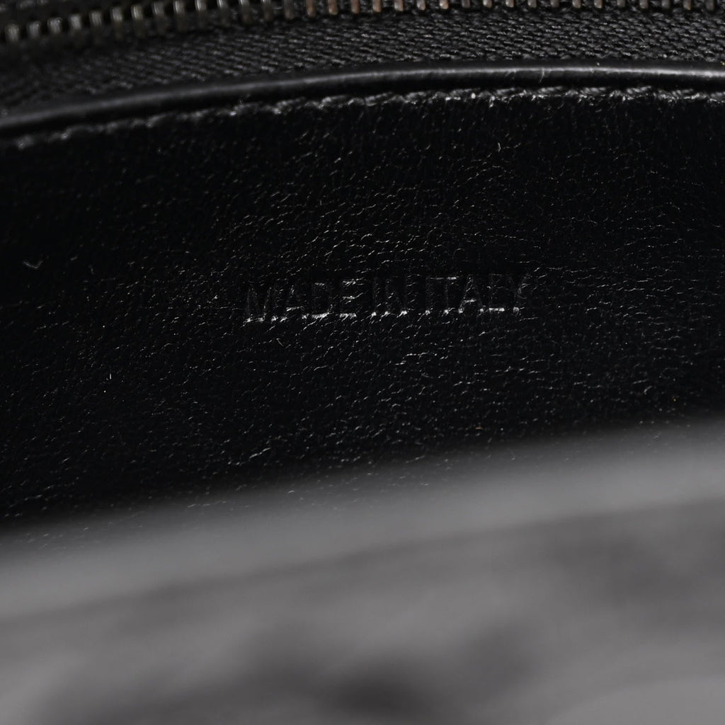 Balenciaga Extra Supple Calfskin Crocodile Embossed Monochrome XS Downtown Shoulder Bag Black