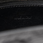 Balenciaga Extra Supple Calfskin Crocodile Embossed Monochrome XS Downtown Shoulder Bag Black