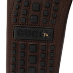Gucci Soft Clove Calfskin Web Mens Horsebit Driver Loafers 7.5 Cocoa