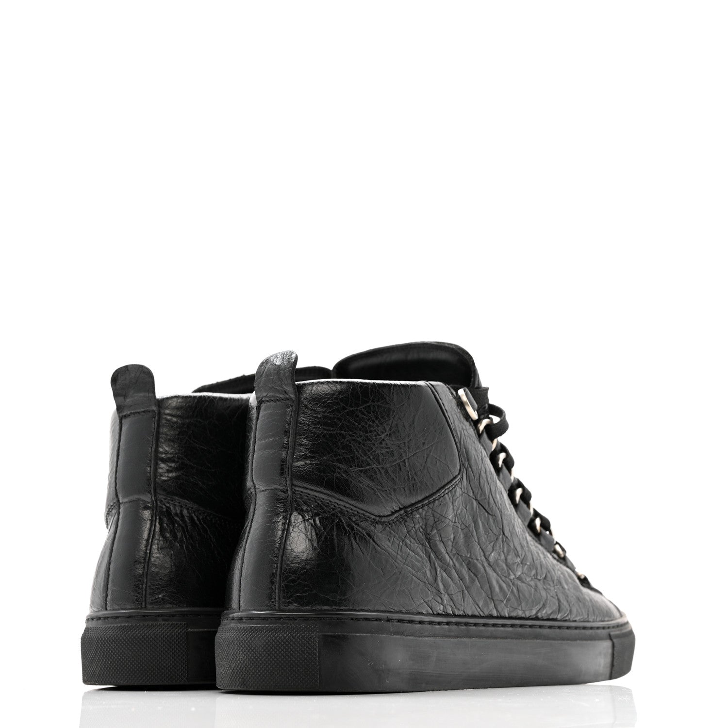 Balenciaga Agneau Arena Opaque Womens High Top Sneakers 41 Black