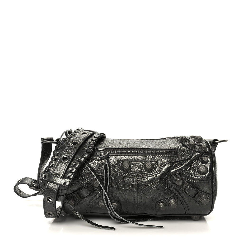 Balenciaga Agneau Arena Le Cagole Cylinder Bag Steel Grey
