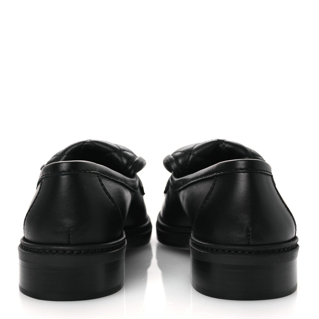 Chanel Lambskin Quilted CC Turnlock Loafers 36.5 Black