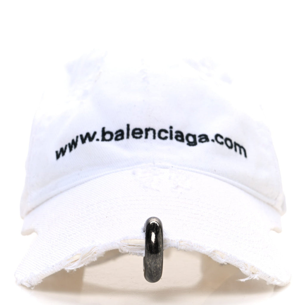 Balenciaga Cotton Drill Logo Baseball Cap S White