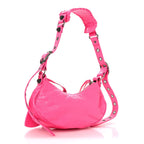 Balenciaga Agneau Arena Le Cagole Shoulder Bag XS Hot Pink