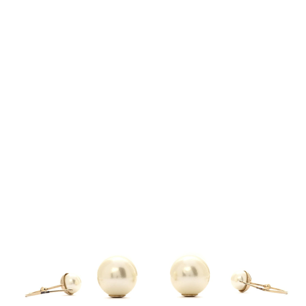Christian Dior Pearl Mise En Dior Tribales Earrings White