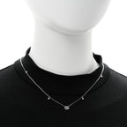 Gucci 18K White Gold Diamond Running GG Pendant Necklace
