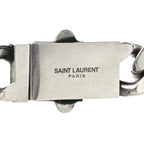 Saint Laurent Metal Curb Chain Necklace Oxidized Silver