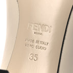 Fendi Vitello Karligraphy Logo FF Ankle Boots 35 White
