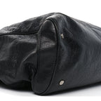 Balenciaga Agneau Classic Silver Hardware Weekender Black