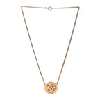 Chanel Metal CC Round Pendant Necklace Gold