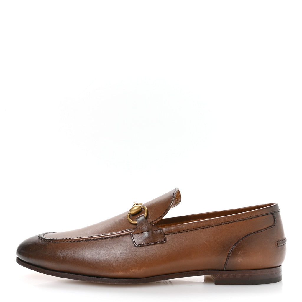 Gucci Betis Glamour Calfskin Horsebit Mens Jordaan Loafers 9 Fondente