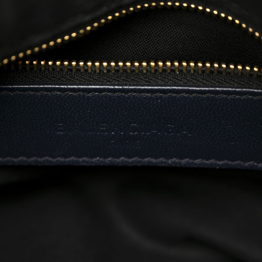 Balenciaga Chevre Gold Metallic Edge Hardware Town Bleu Nuit Dark Sea