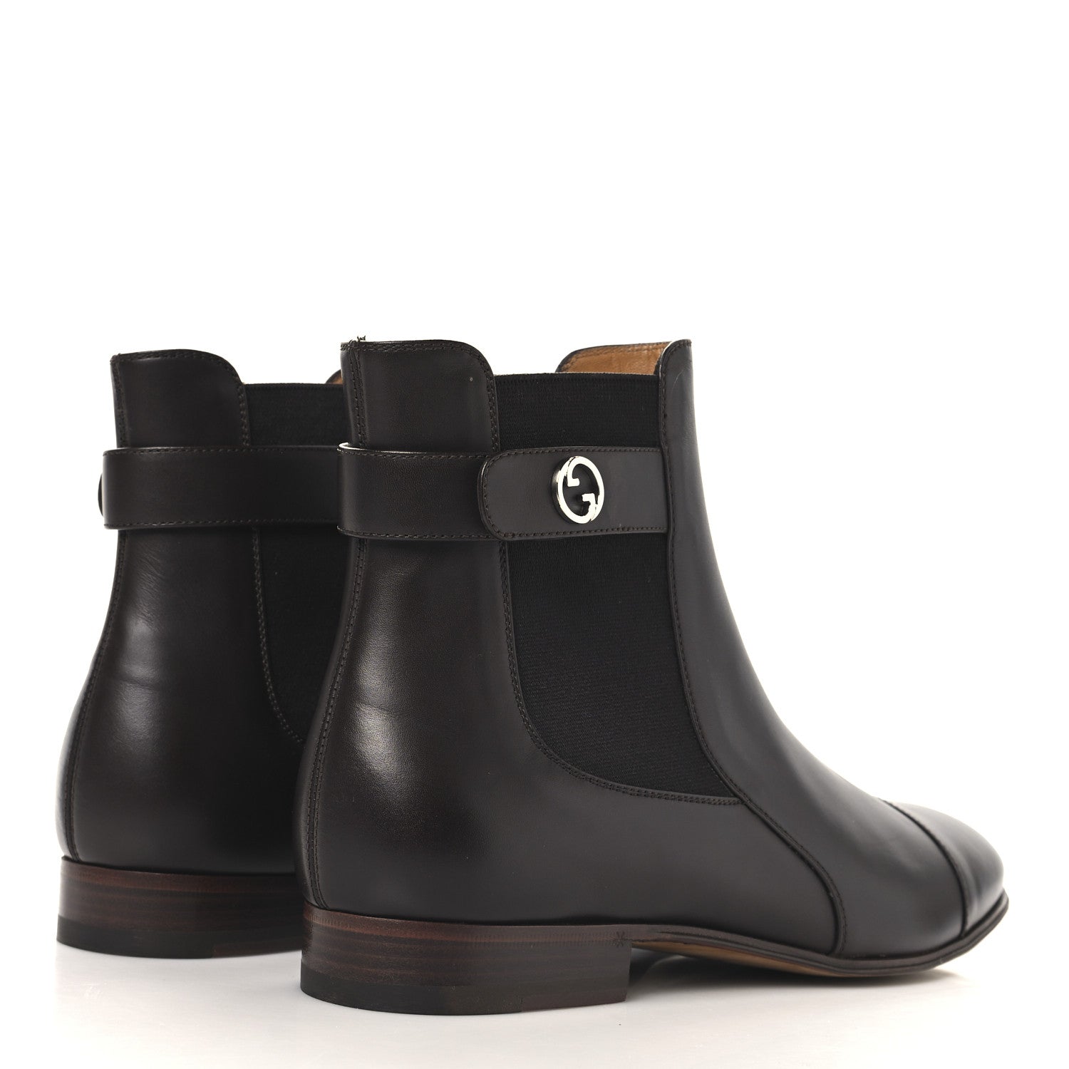 Gucci Calfskin Mens Blondie Chelsea Ankle Boots 8 Cocoa