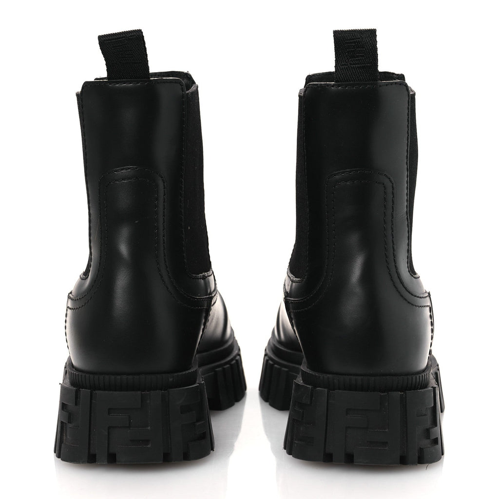Fendi Calfskin Rubber Fendi Force Chelsea Boots 36 Black