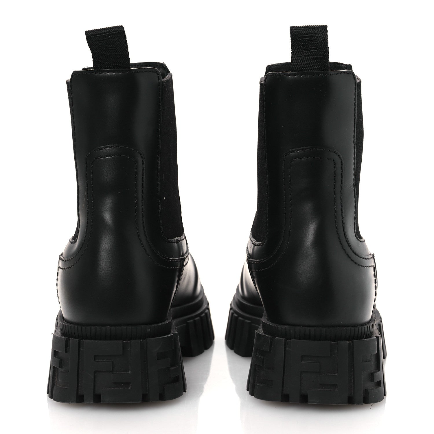 Fendi Calfskin Rubber Fendi Force Chelsea Boots 36 Black