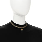 Christian Dior Metal Star Choker Necklace Aged Gold