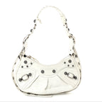 Balenciaga Agneau Arena Le Cagole Shoulder Bag XS Optic White