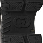 Gucci Magnum Calfskin Nappa Samoa Womens Horsebit Platform Chunky Lug Sole 40mm Loafers 40.5 Black